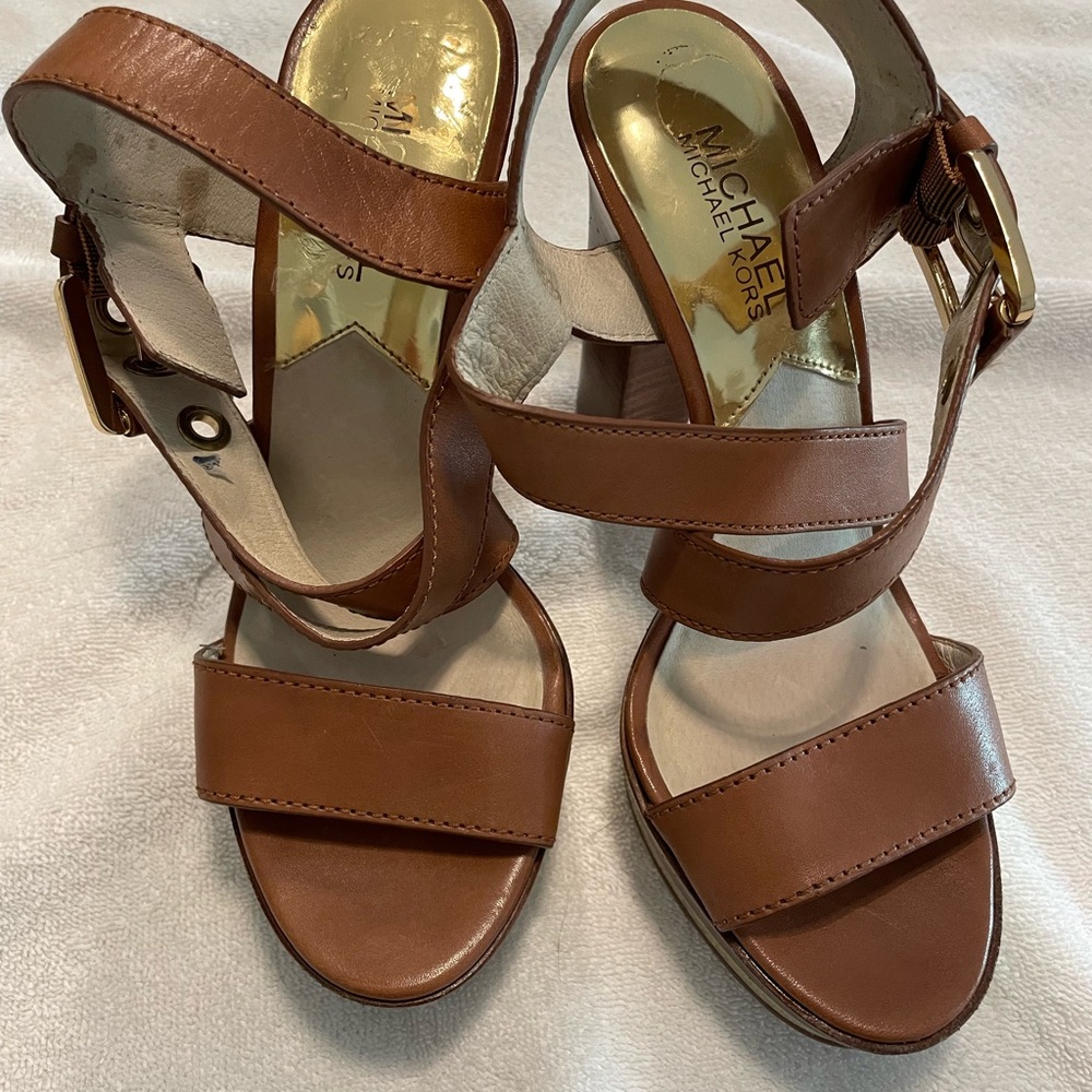 Michael Kors Tan Leather Sandals